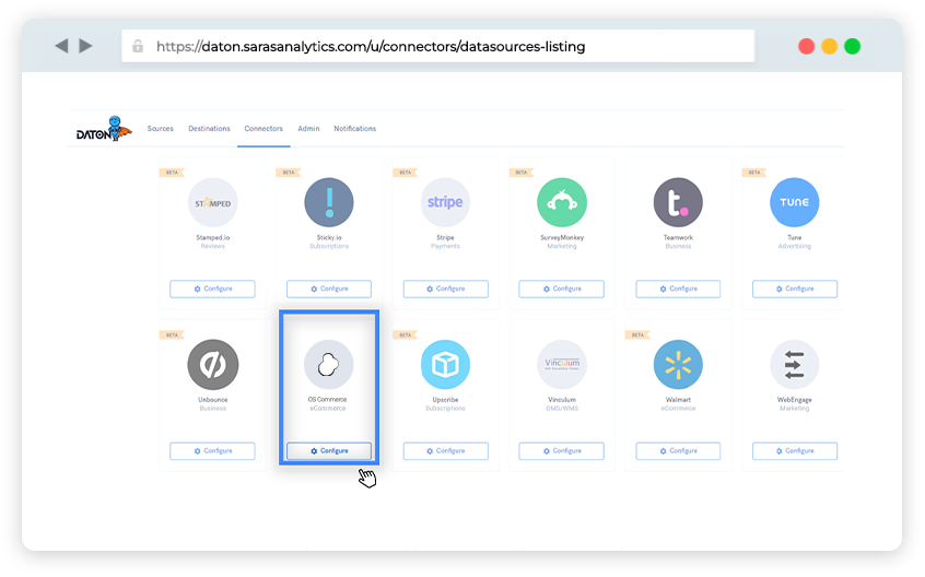 osCommerce connector for etl/elt 